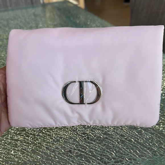 Dior Pink and Silver Cosmetic Bag Soft Puff Finish, Full Lipstick in Rose Feline - Picture 5 of 9
